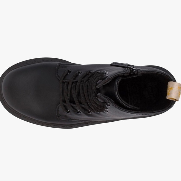 Dr. Martens Black Combat Boots with Chunky Sole and Side Zipper - Picture 3 of 4